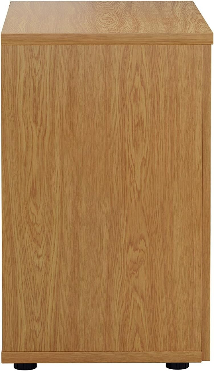 Oak Lockable Office Cupboard Heavy Duty Desk High Storage Cabinet 80cm