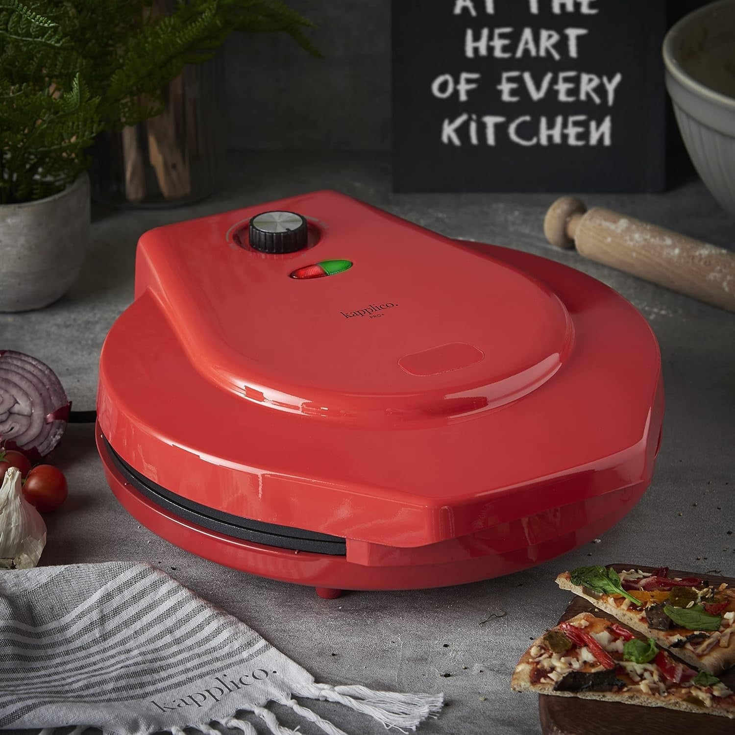 12" Electric Pizza Maker | 1400W Countertop Oven w/ Auto Heat Control 2 Settings