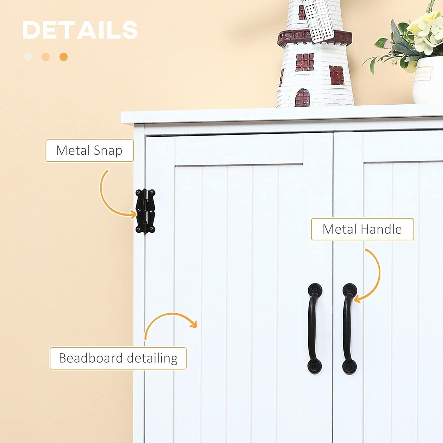 Tall White Storage Cabinet Cupboard Adjustable Shelves Kitchen Unit