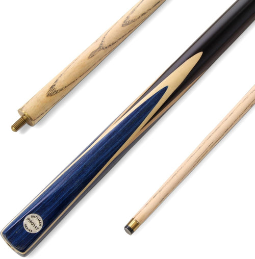 PRO Ash Snooker Pool Cue 57in 2 Piece Centre Joint 9.5mm Blue