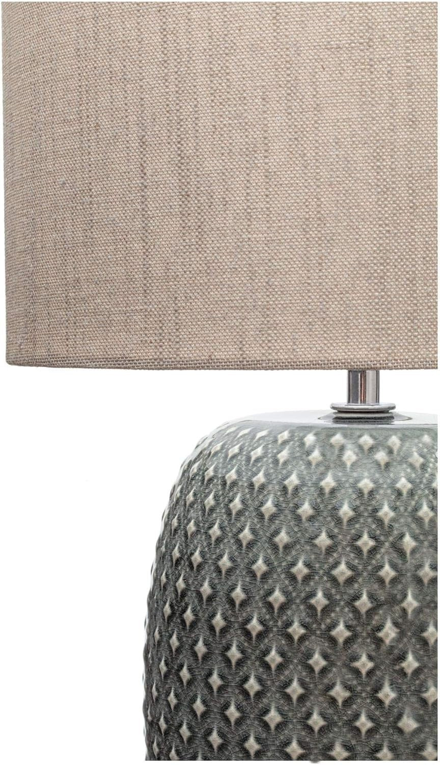Ceramic Table Lamp Fabric Shade Modern Living Room Bedroom Light E27