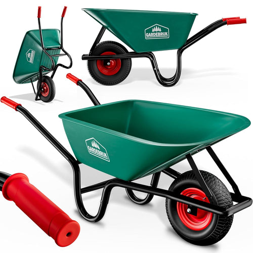100L Garden Wheelbarrow – Polypropylene Tub w/ Steel Frame Tyre 250kg Load