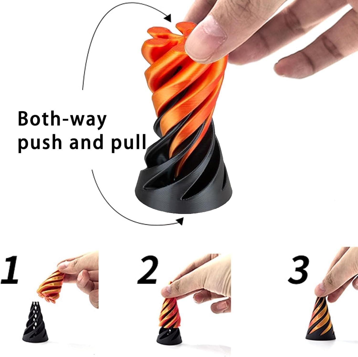 Impossible Pyramid Fidget Pass Through 3D Spiral Illusion Stress Toy