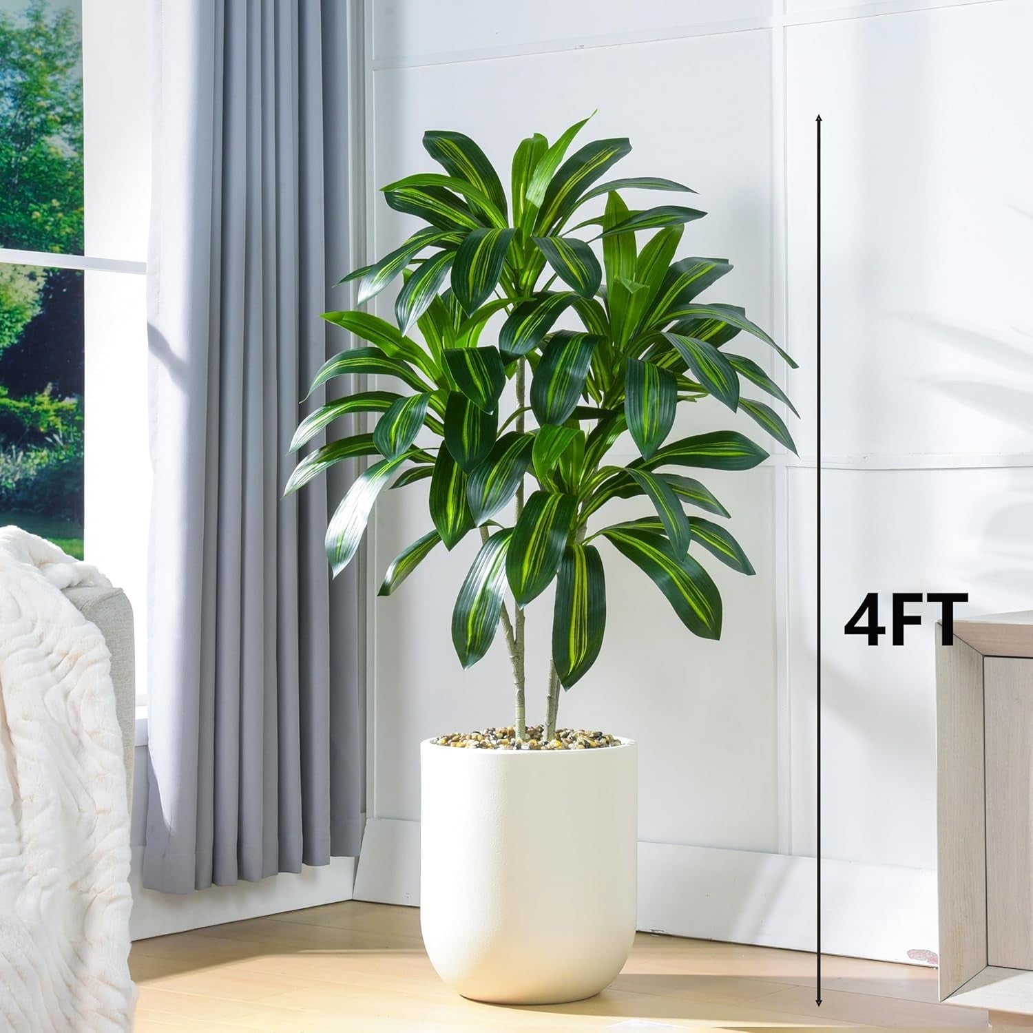120cm Dracaena Artificial Tree in Pot Tall Green Indoor Home Decorative Plant