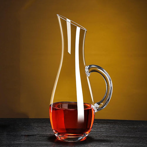 1L Crystal Wine Decanter with Aerator Handle | Elegant Glass Carafe for Red Wine