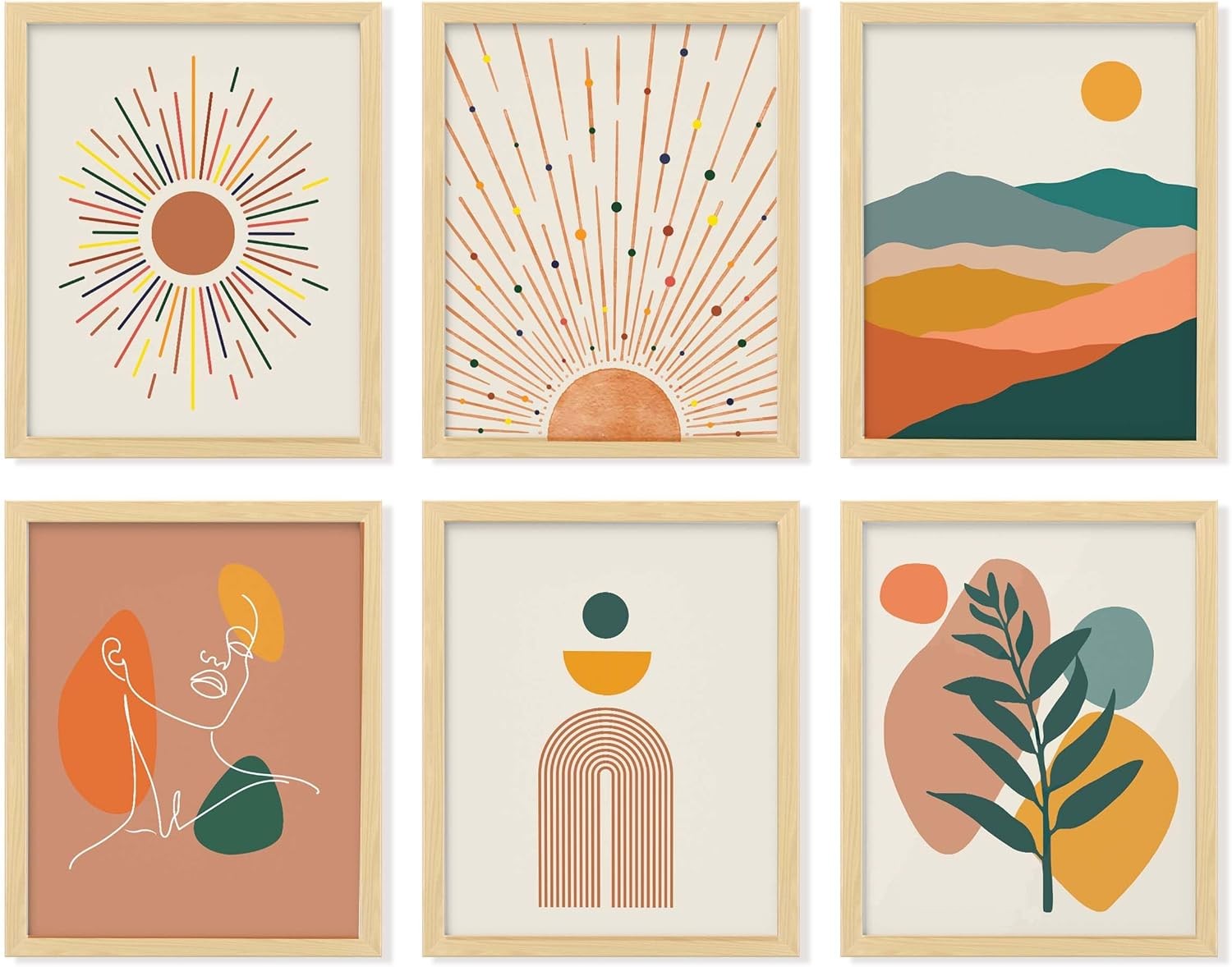 97 Decor Mustard Sun Wall Art - Boho Prints, Mid Century Modern, Abstract Minima