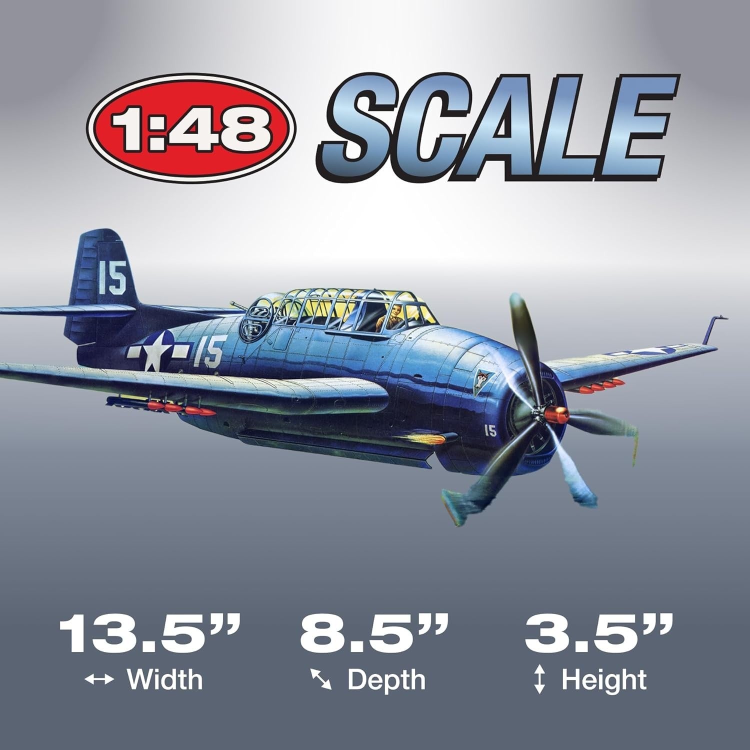 1:48 WWII TBF Avenger Model Kit with Bomb Bay & Folding Wings 14+ Gift