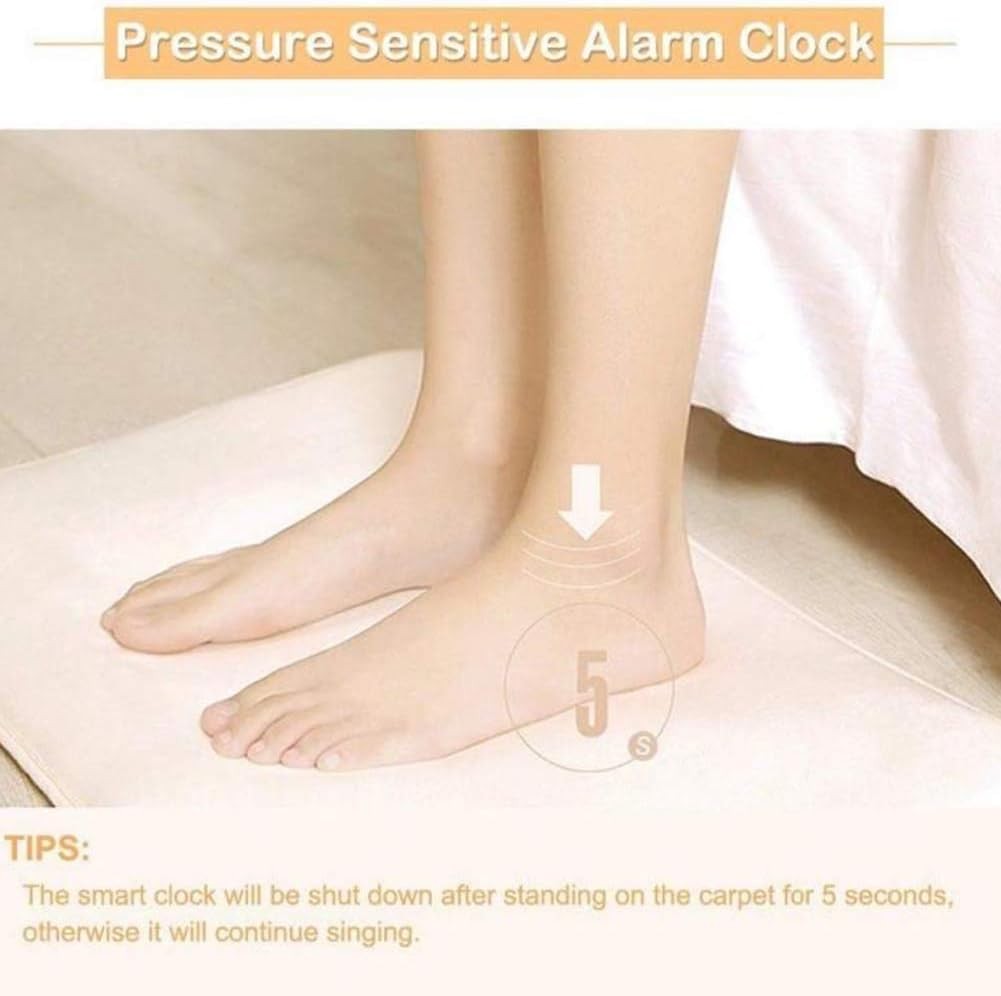Heavy Sleepers Alarm Clock Pressure Sensitive Carpet LED White