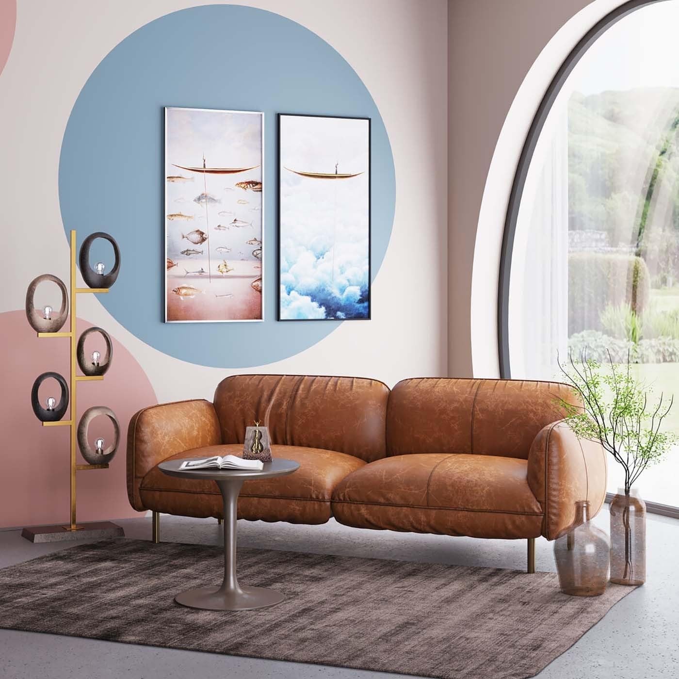 Cloud Boat Abstract Canvas Wall Art 60x120cm Framed Modern Living Room Decor