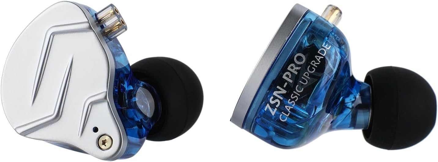 Blue Metal Hybrid Earphones 1BA+1DD HiFi Dual Driver Detachable Cable
