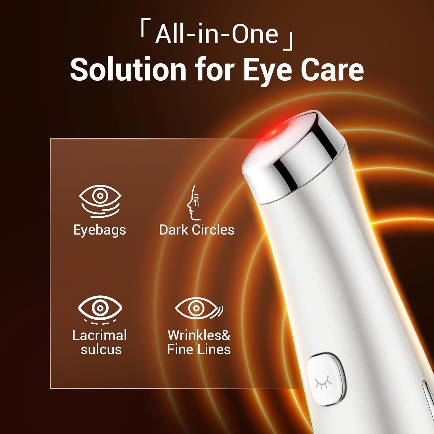 Heated Eye Massager 40℃ Sonic Vibration Red Light Anti Aging USB