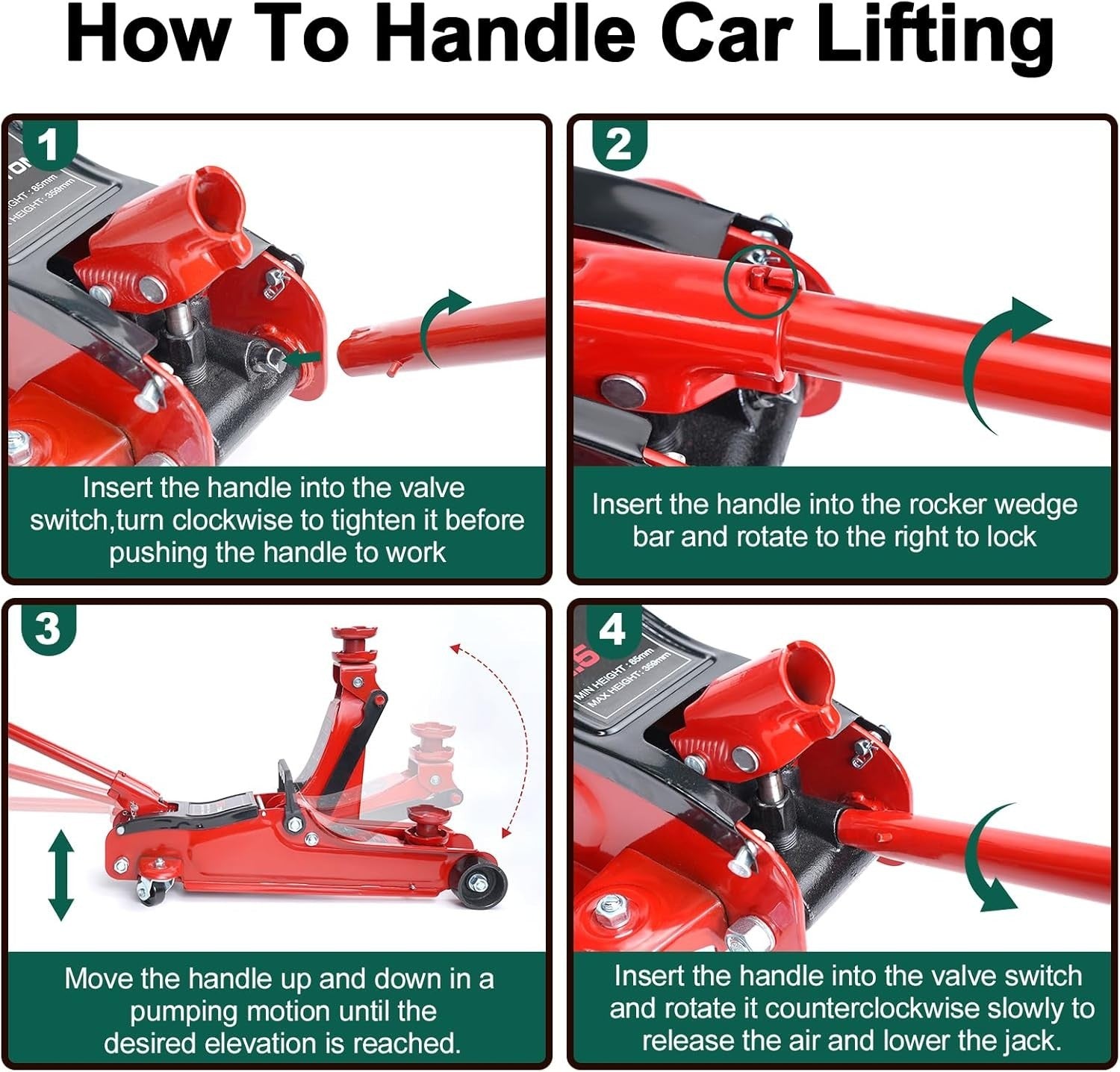 2.5 Ton Hydraulic Trolley Jack Quick Lift 135–380mm Heavy Duty Car SUV Red