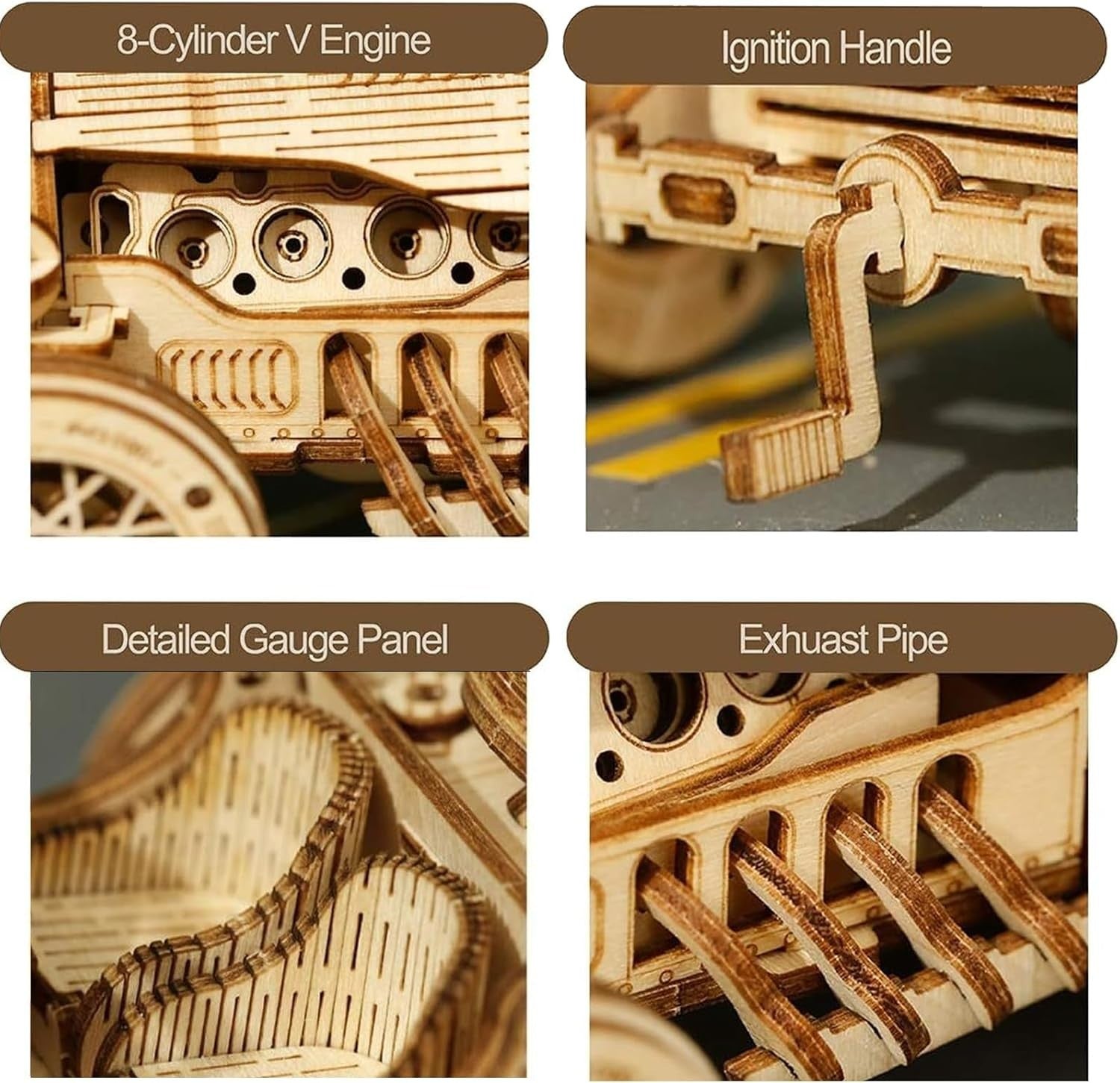3D Wooden Car Puzzle Model Kit for Teens & Adults - Easy DIY Craft
