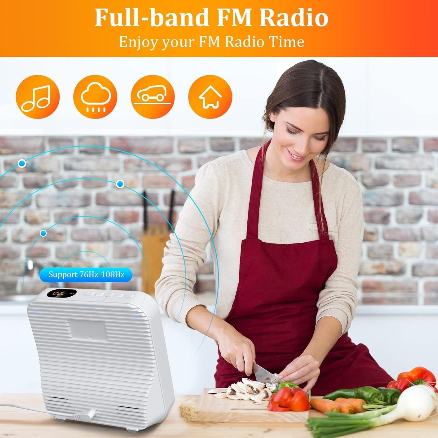 Desktop CD Player Bluetooth 5.1 FM Radio USB SD AUX Dual Speakers