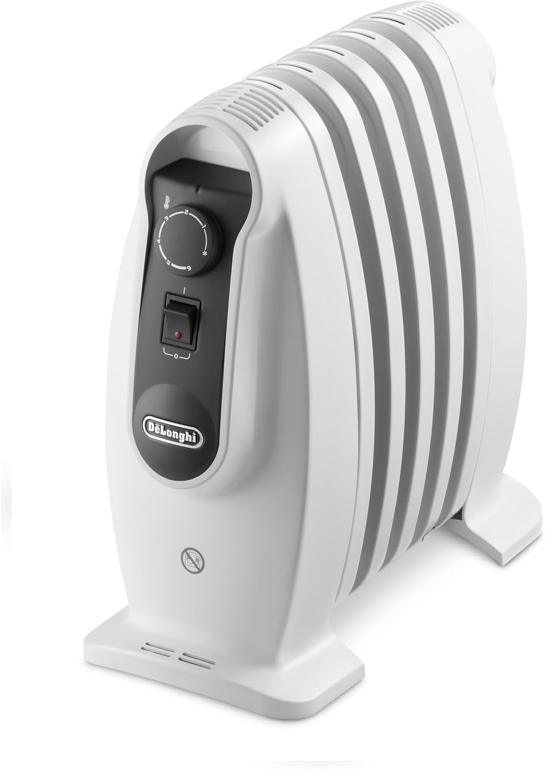 500W Oil Filled Radiator Electric Heater White Portable Floor Heater