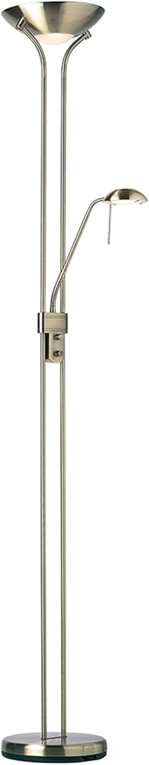 Mother Child Floor Lamp Antique Brass Uplighter Reading Light Dimmable