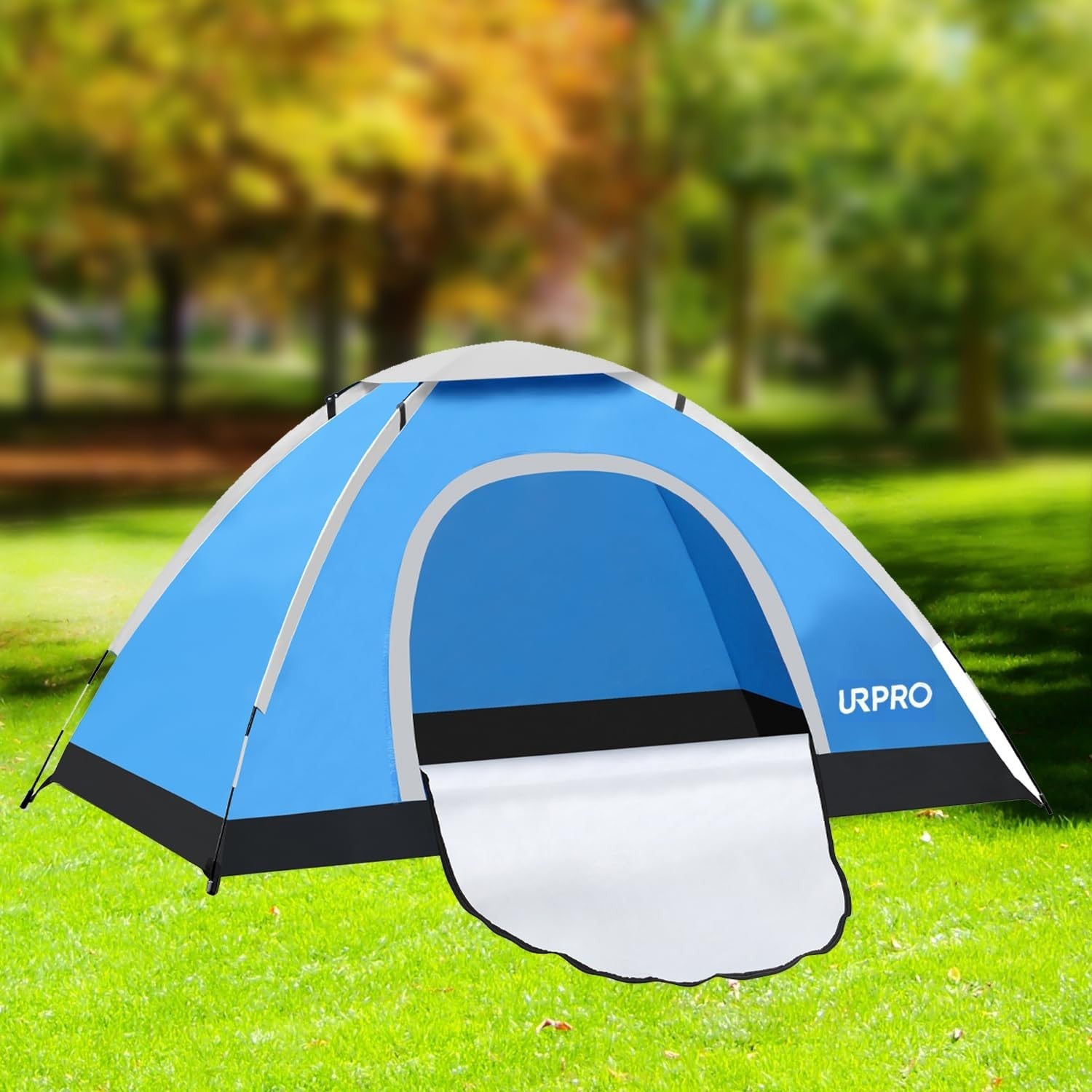 Blue 3-Person Portable Camping Tent – Lightweight Hiking Dome Tent