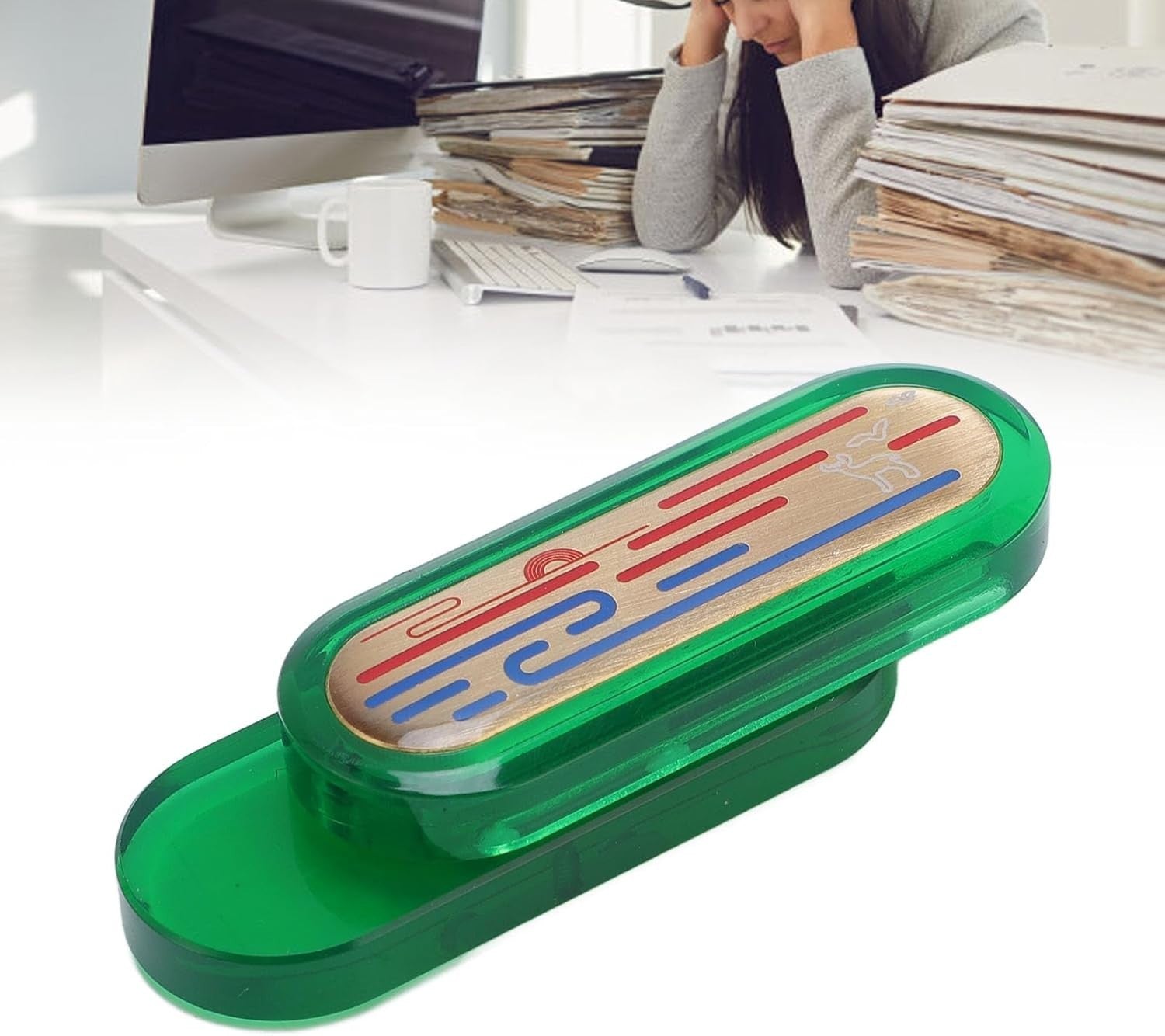 Acrylic Brass Fidget Slider Pocket Mechanical Stress Relief Push Toy