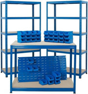 Garage Storage Kit with Workbench 2 Shelving Bays & Louvre Panel 36 Bins