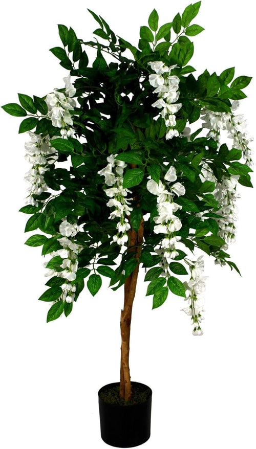 110cm Artificial Wisteria Tree with White Flowers Indoor Decorative Plant Home