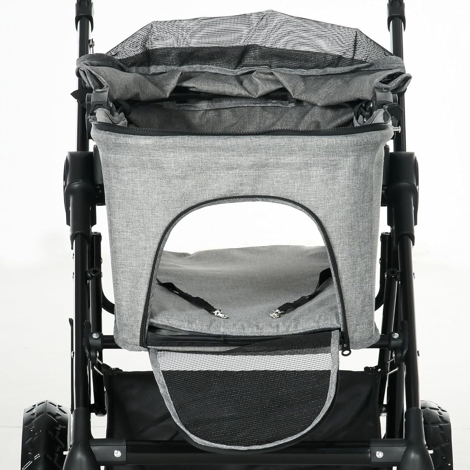 Dog Stroller Pushchair Foldable Pet Pram Detachable Carrier Shock Absorber