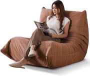 Orange Floor Sofa Bean Bag Chair Adult Lounger for Lounge Bedroom Gaming