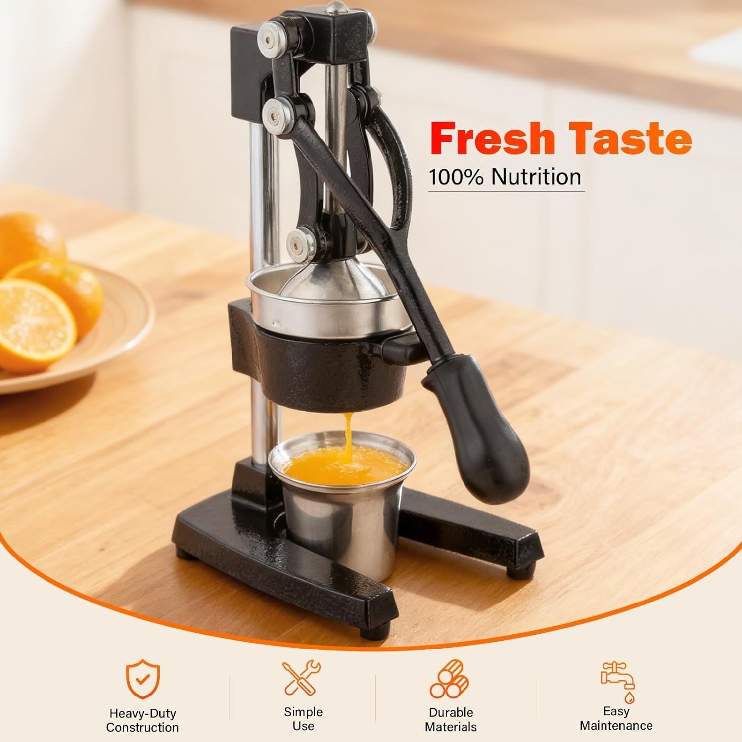 Commercial Manual Citrus Press Cast Iron Heavy Duty Lemon Orange Juicer