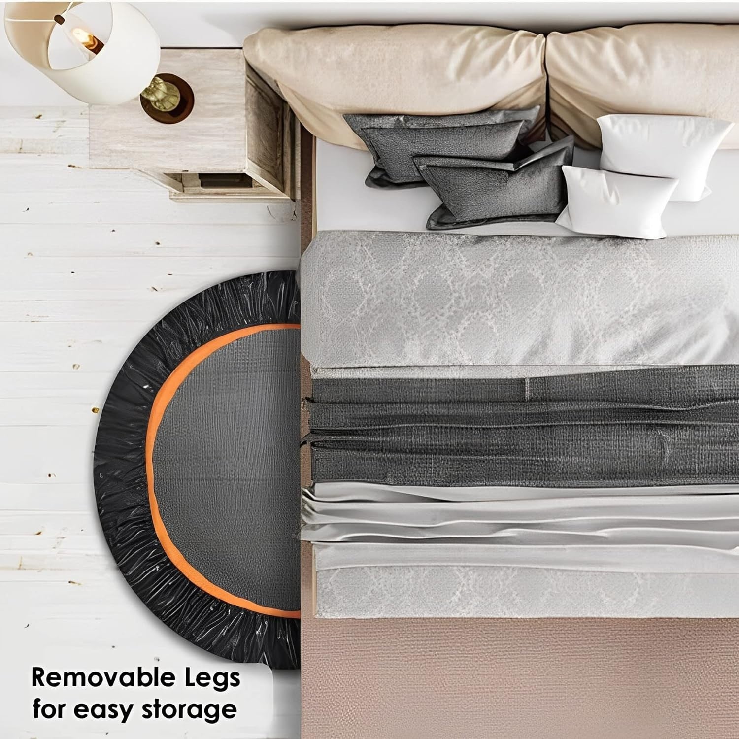 48” Mini Fitness Trampoline Rebounder Adjustable Handle Indoor