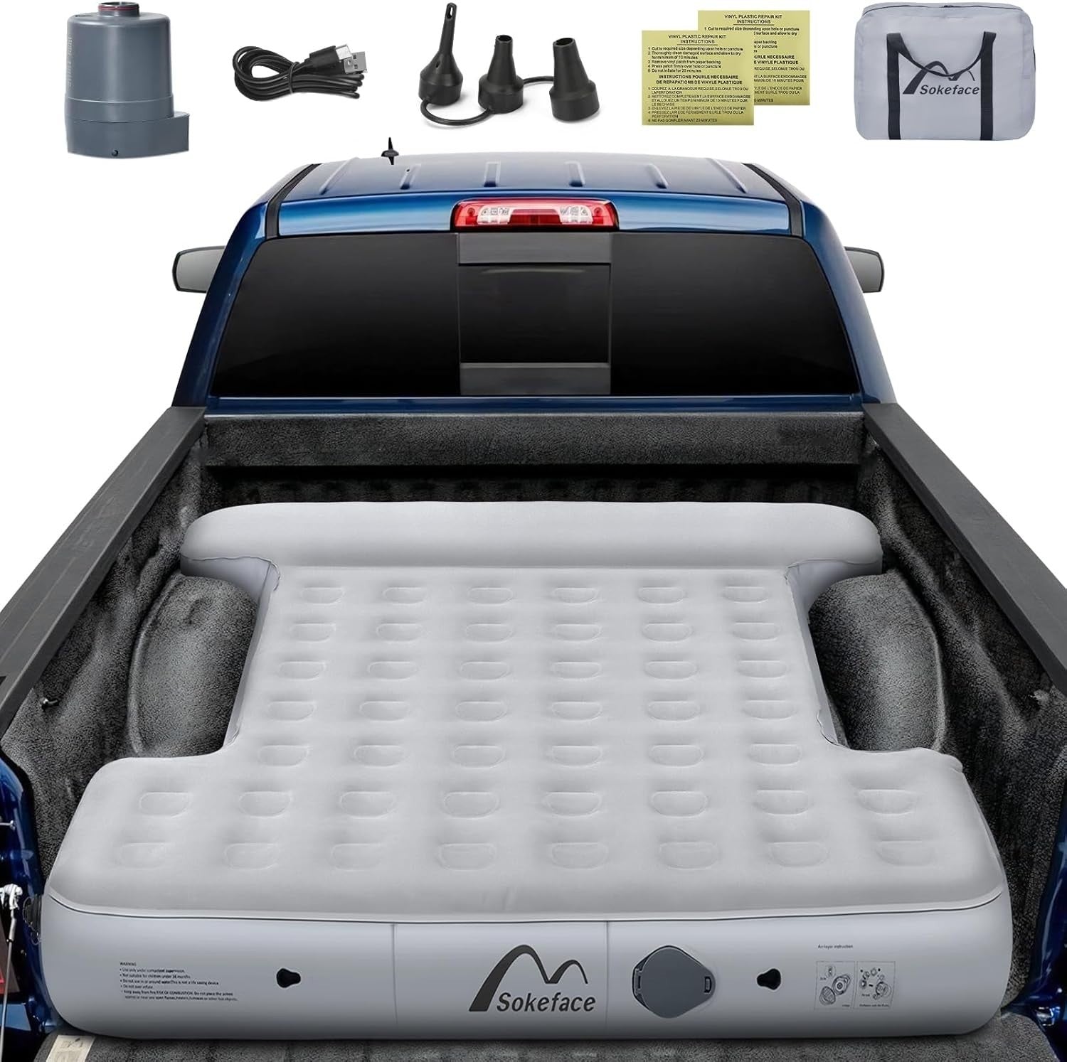 Heavy-Duty Truck Bed Air Mattress 5.5-5.8ft Inflatable Camping Bed