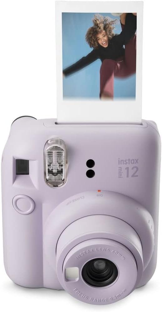 Instant Camera with 20 Shot Film Pack Selfie Mirror Purple Camera
