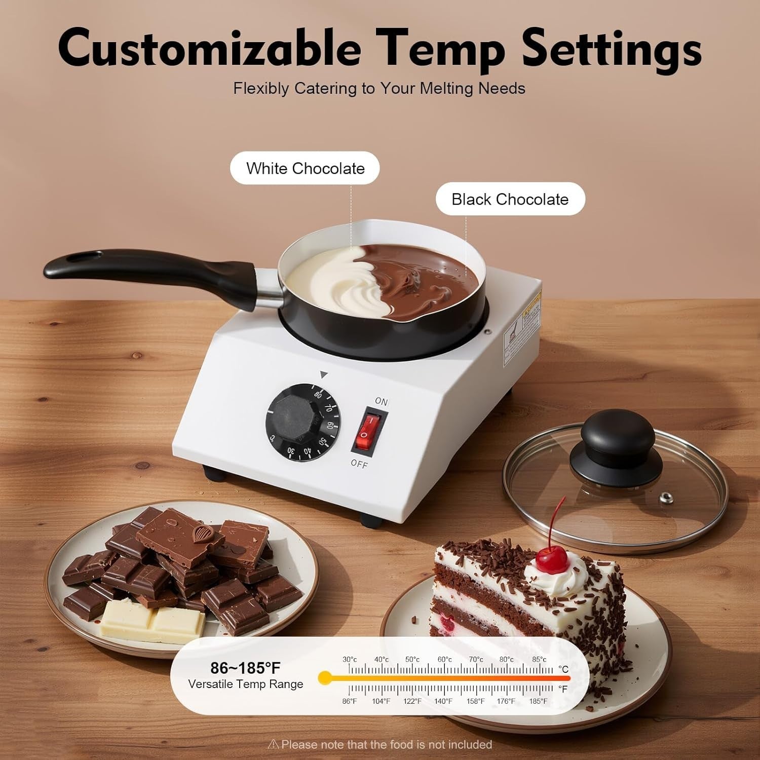 Electric Chocolate Melting Machine Adjustable Temperature Non Stick