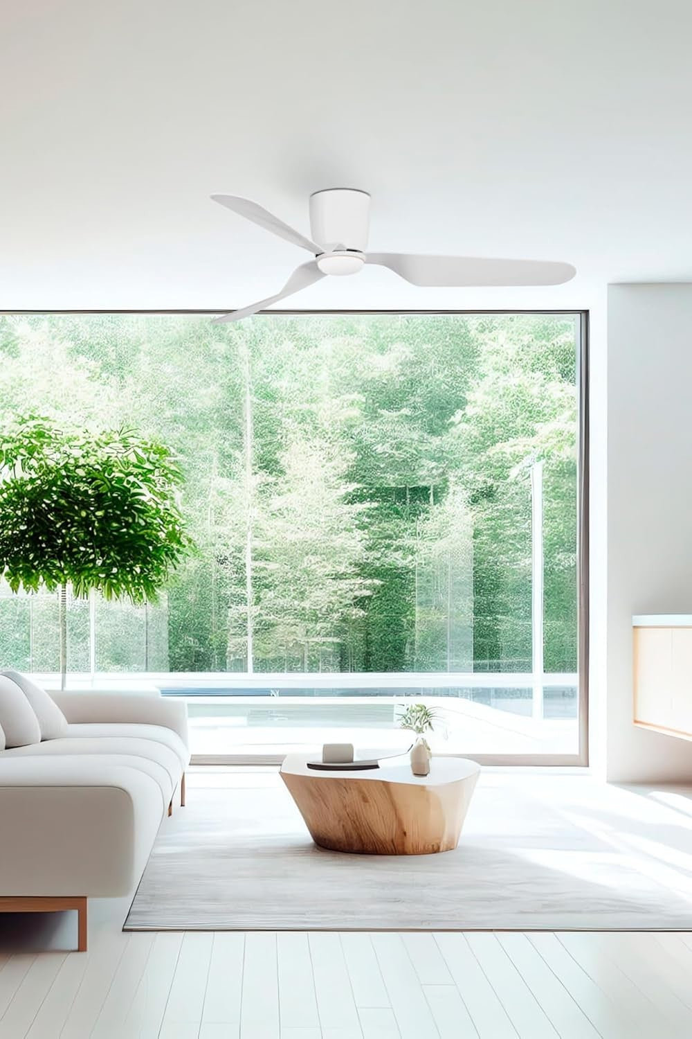 FARO BARCELONA PEMBA 132CM LED Ceiling Fan, White, 6-Speed, Remote