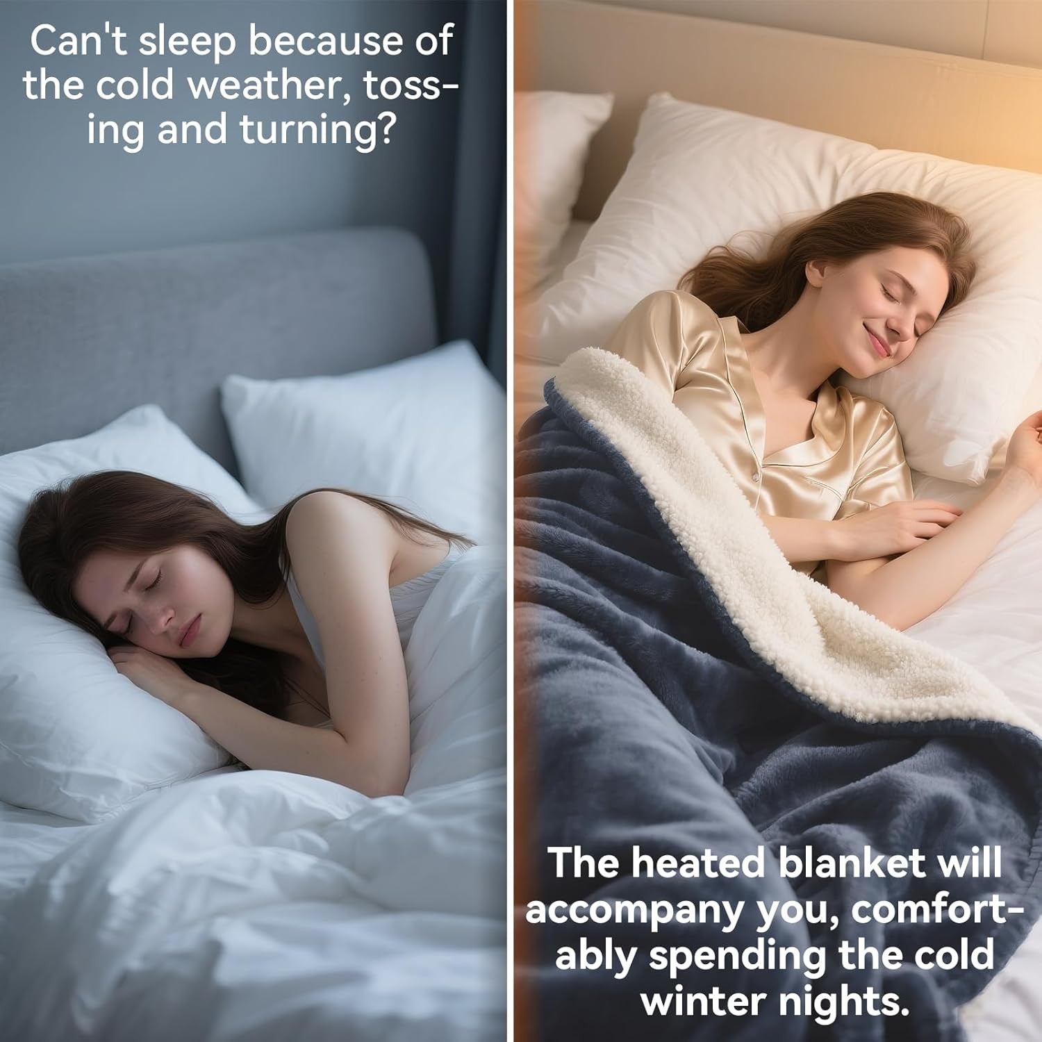 Electric Heated Throw Blanket 130x180cm 9 Heat Levels Auto Shut Off Washable