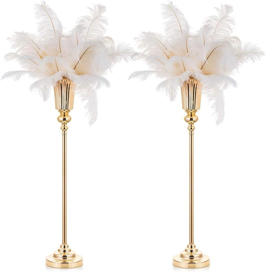 Gold Wedding Table Centrepiece Vases 2pcs 77.5cm Tall Luxury Event Decor