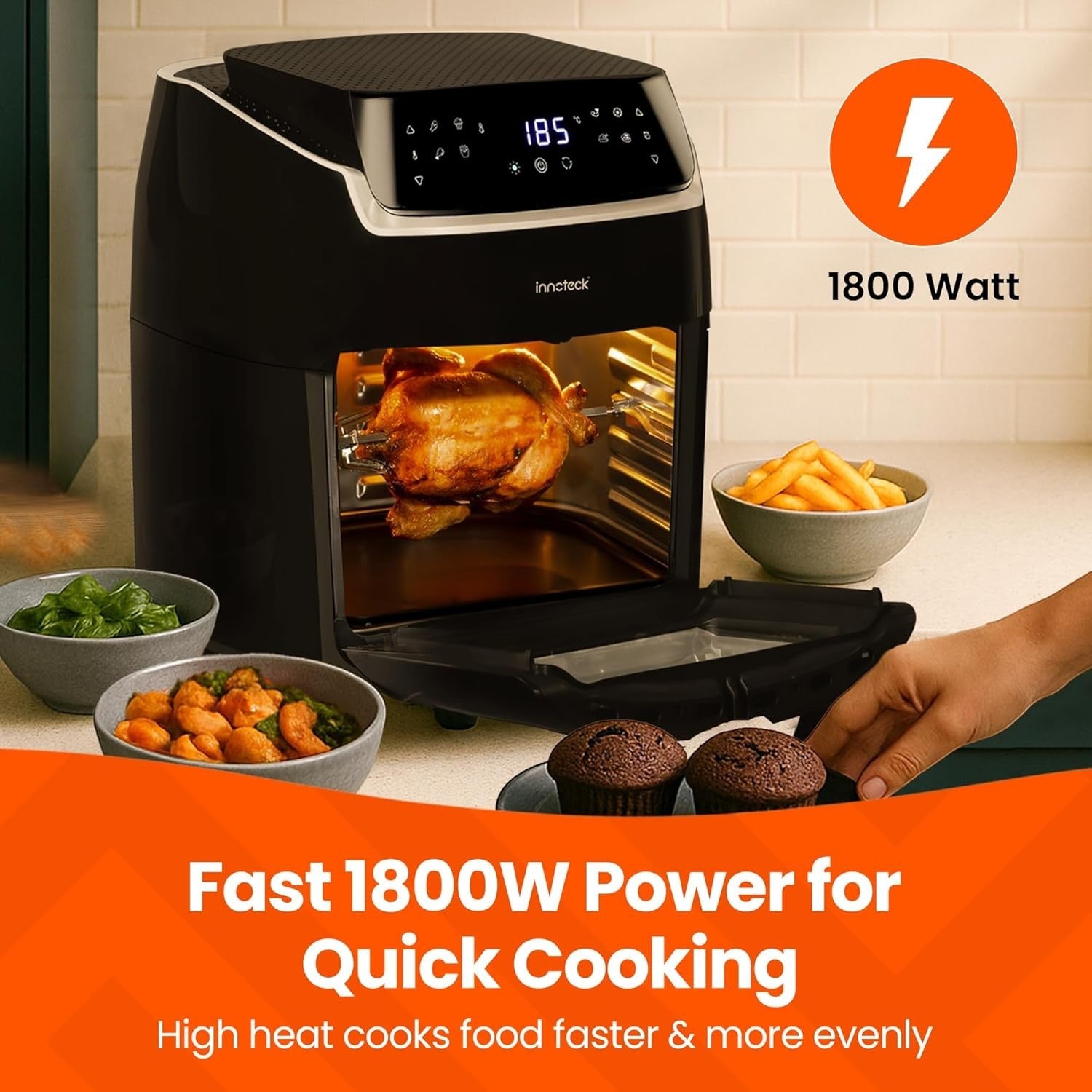 12L Digital Air Fryer Oven with Rotisserie | 8 Presets | Large Family Size