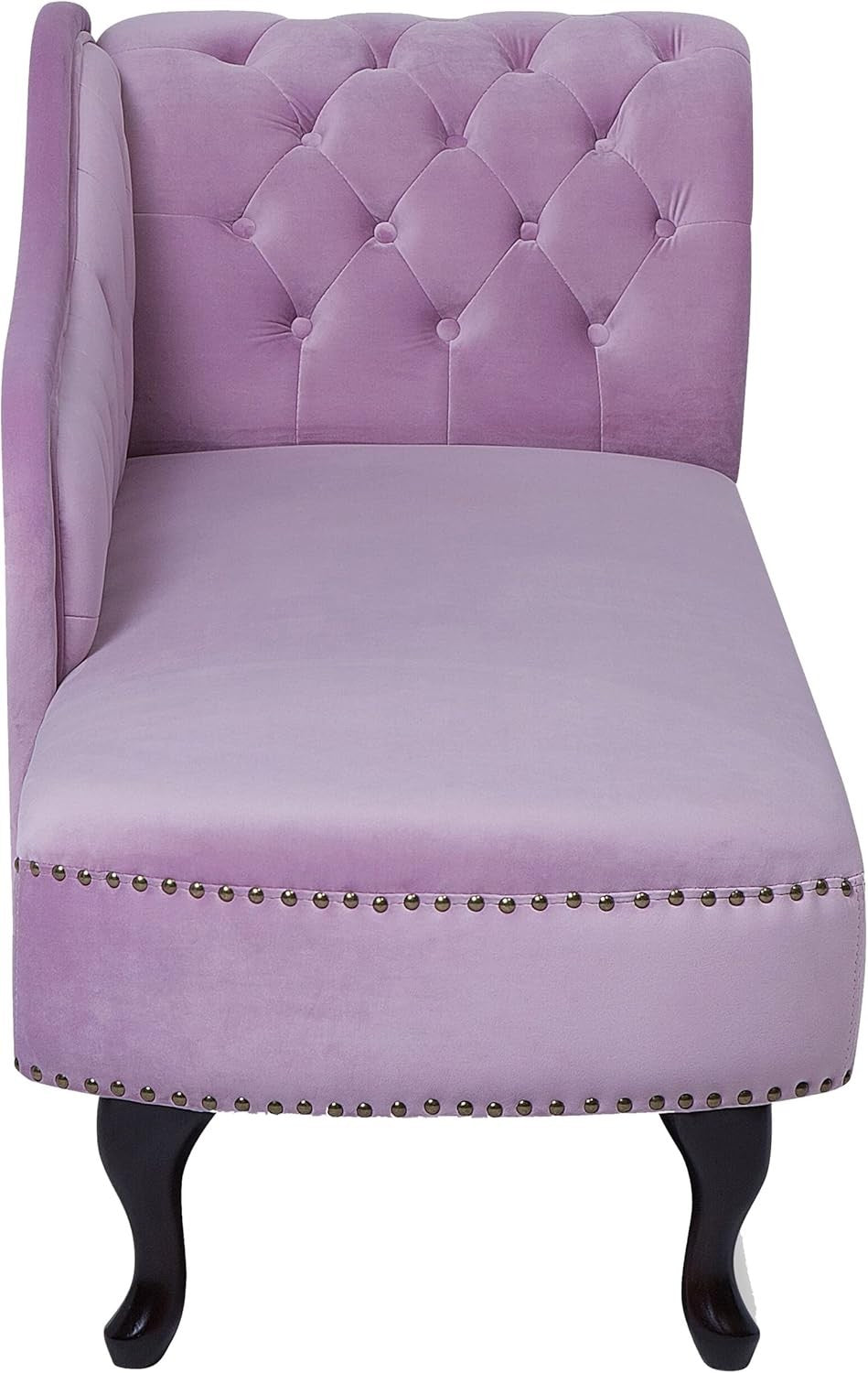 Pink Velvet Right Hand Chaise Lounge Sofa Chesterfield Style Tufted Seat