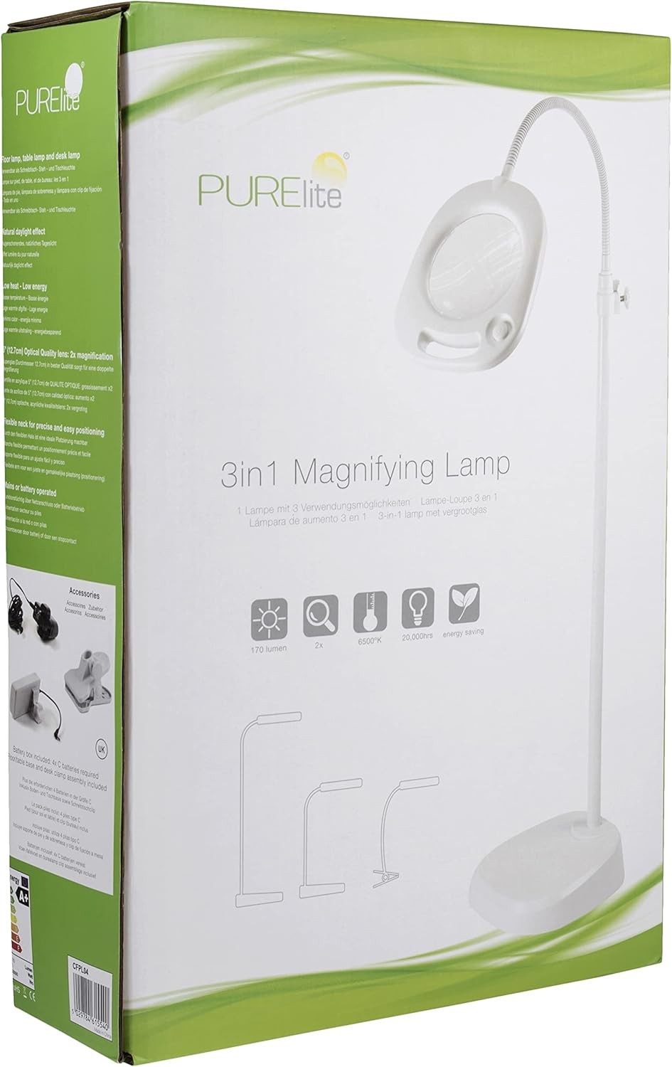 Magnifying LED Floor Lamp 3in1 Natural Daylight Sewing Craft Reading Light
