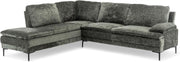 Sage Green Chenille 4-Seater L-Shaped Corner Sofa with Chaise, Deep Seat