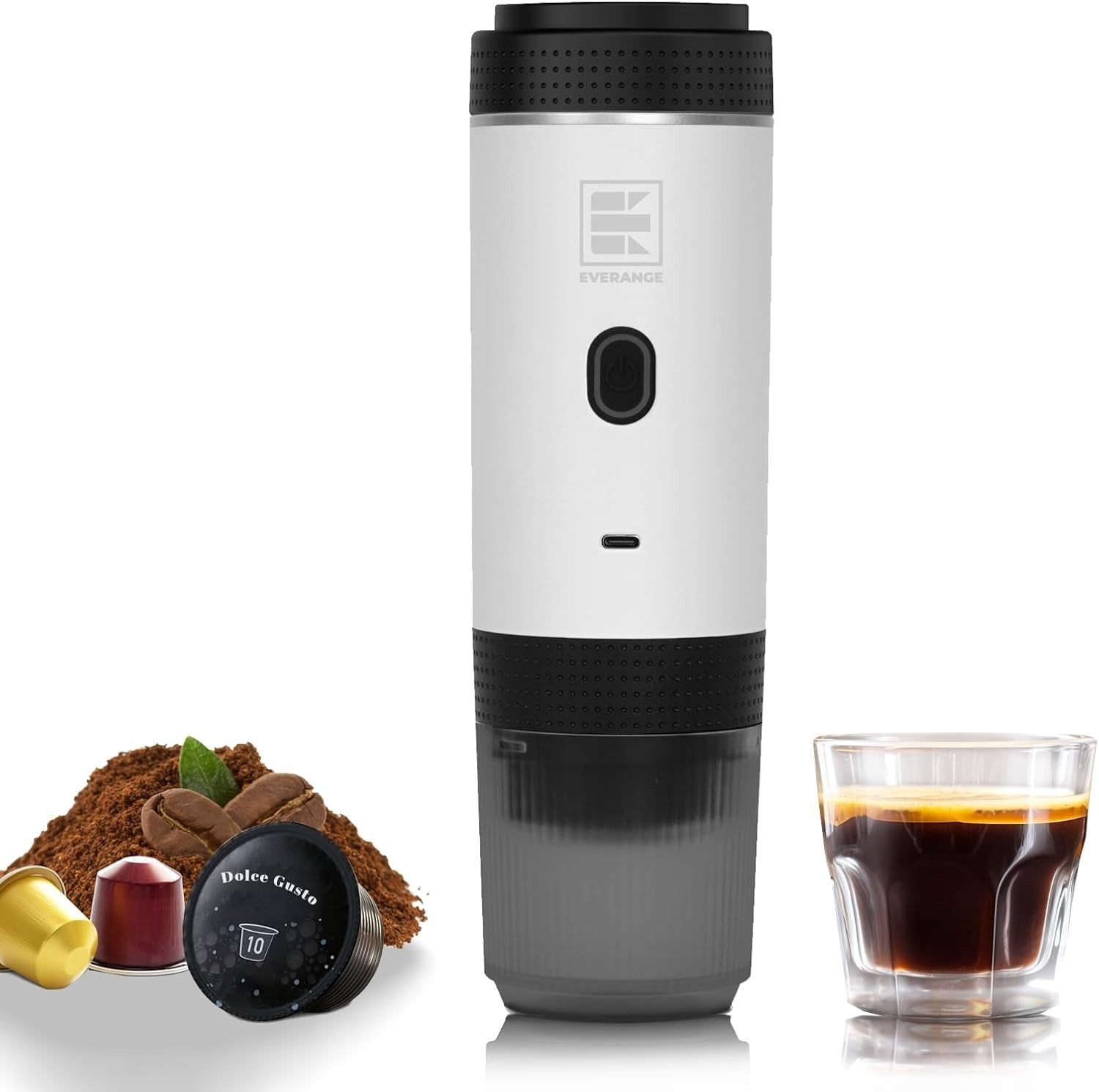 Fast Heat 20Bar Portable Espresso Maker Travel Coffee Machine for Pods & Ground