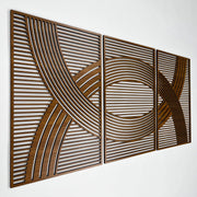 Large Boho Wood Wall Art Mid Century Modern Rustic Panel Decor