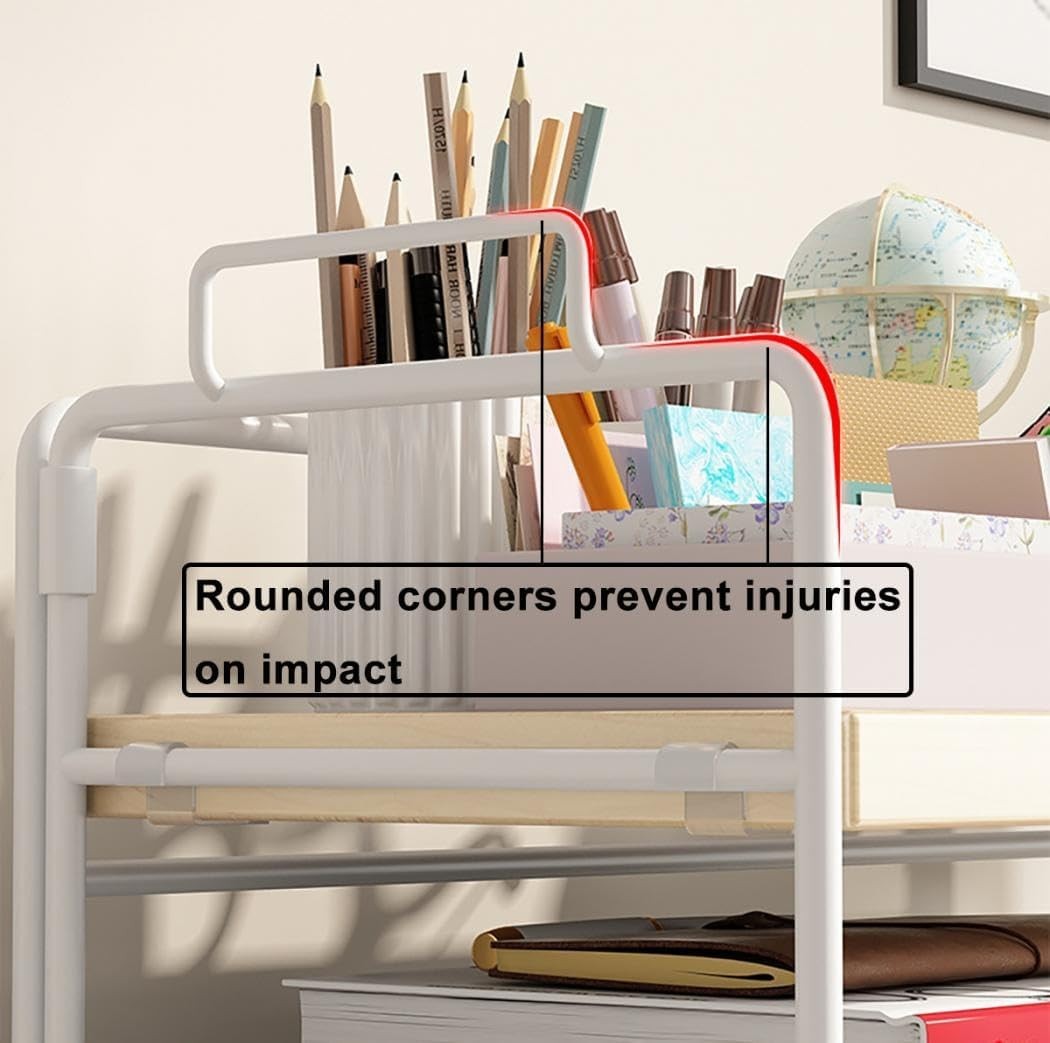 Desktop Organizer Shelf Compact Display Rack Bookcase Storage White Shelf
