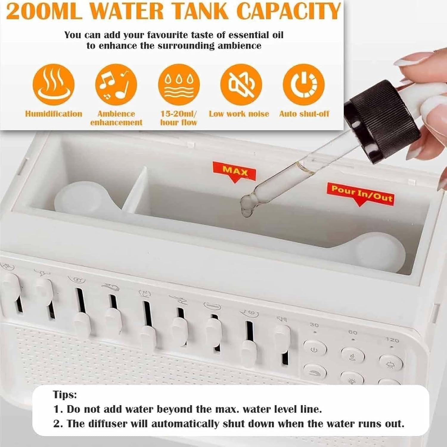 White Noise Sleep Machine with Bluetooth, Humidifier & Night Light