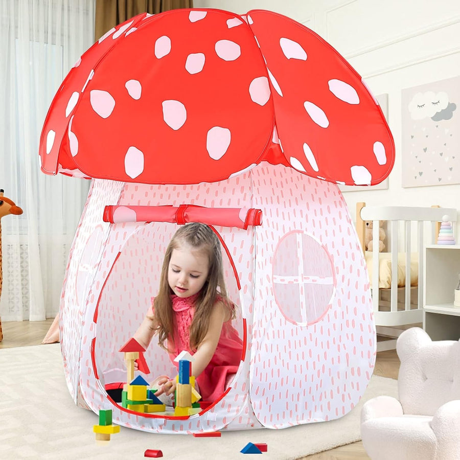 Kids Mushroom Play Tent Pop Up Indoor Outdoor Fairy Playhouse Gift