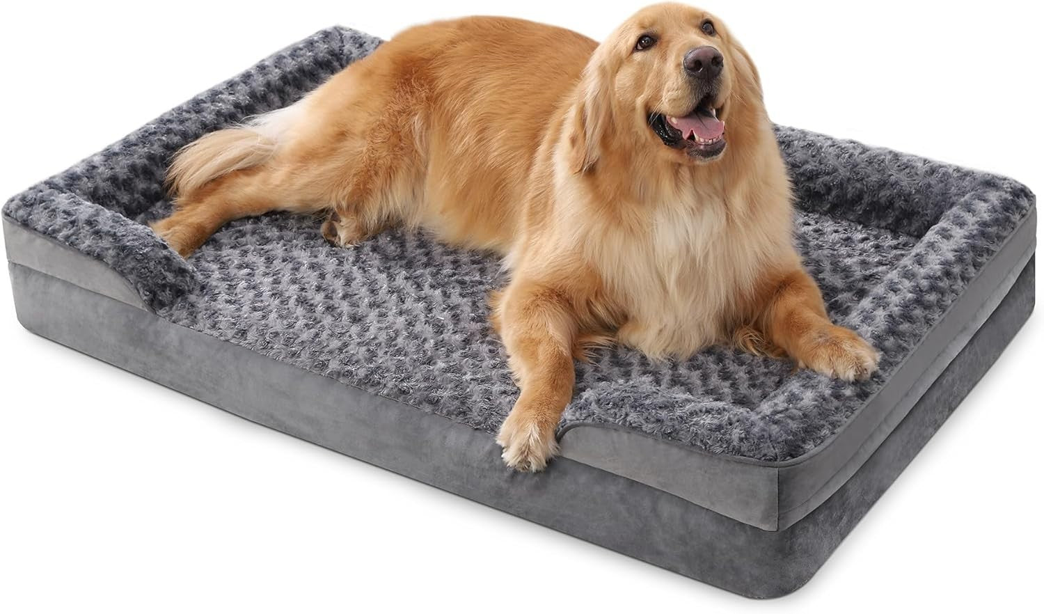 XXL Orthopedic Memory Foam Dog Sofa Bed 121x76cm Grey