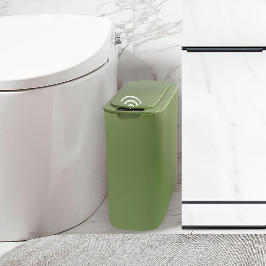 Automatic Touchless Bathroom Bin 2.6 Gallon Slim Motion Sensor Green