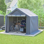 Outdoor Garden Storage Tent 8x8FT Waterproof Steel Frame Grey