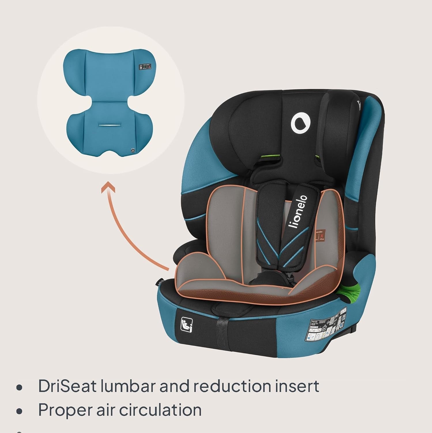 ISOFIX Child Car Seat 12 Months–12 Years Side Impact Adjustable Headrest