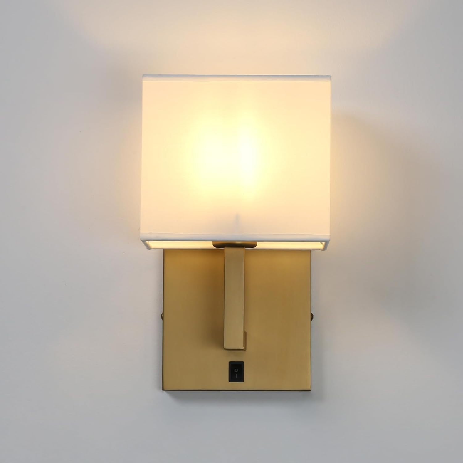 Modern Wall Light Set Linen Shade Vintage Look Warm Glow Indoor Rooms