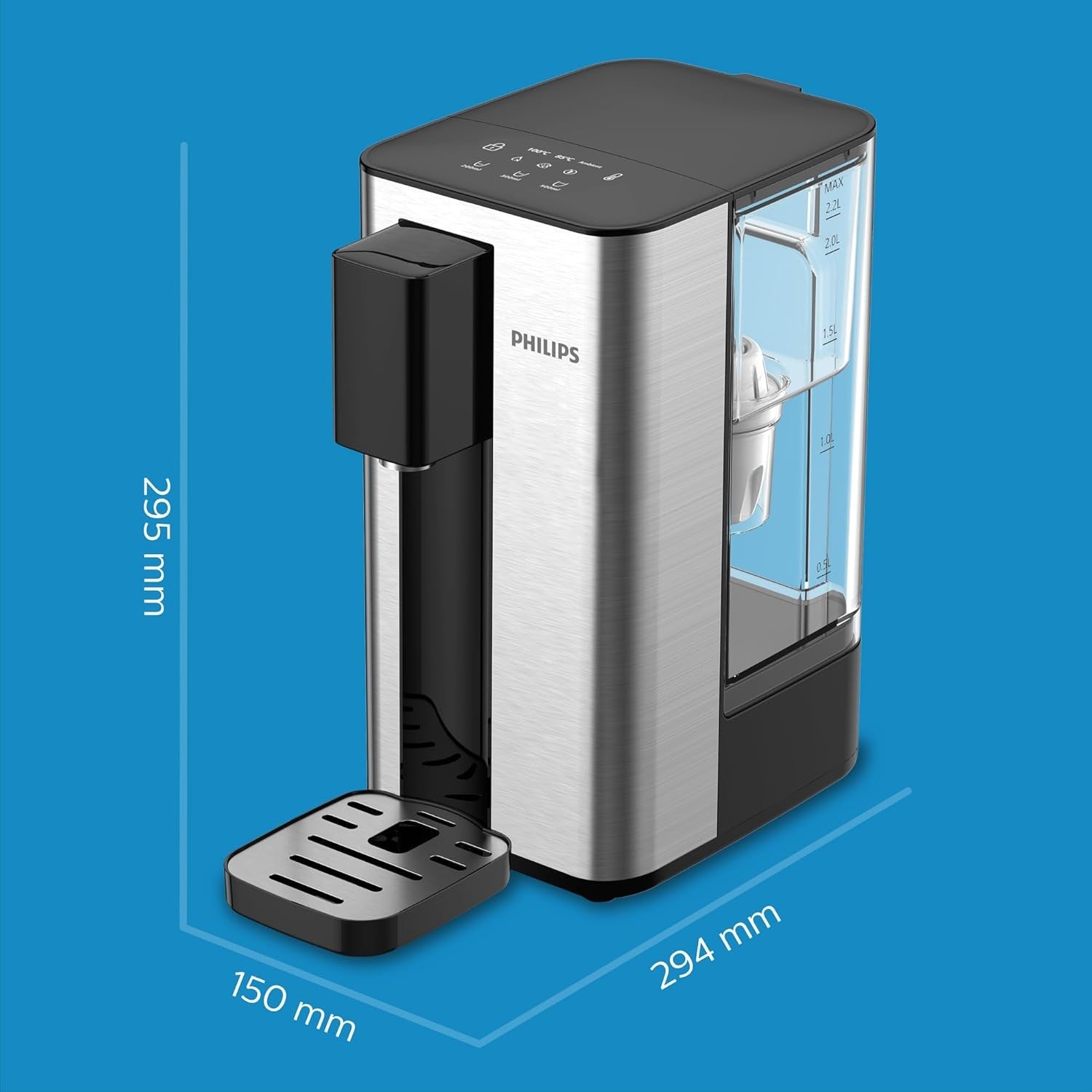 Instant Hot Water Dispenser Filtered Touch Screen 3 Temp Presets Countertop
