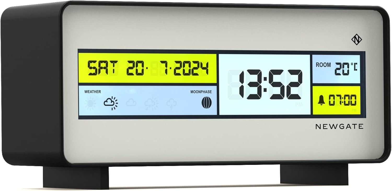 Retro Digital Alarm Clock LCD Date Time Temperature Silent Bedside Desk